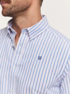 Alvaro Moreno Oxford|CAMISA OXFORD FANCY STR Azul