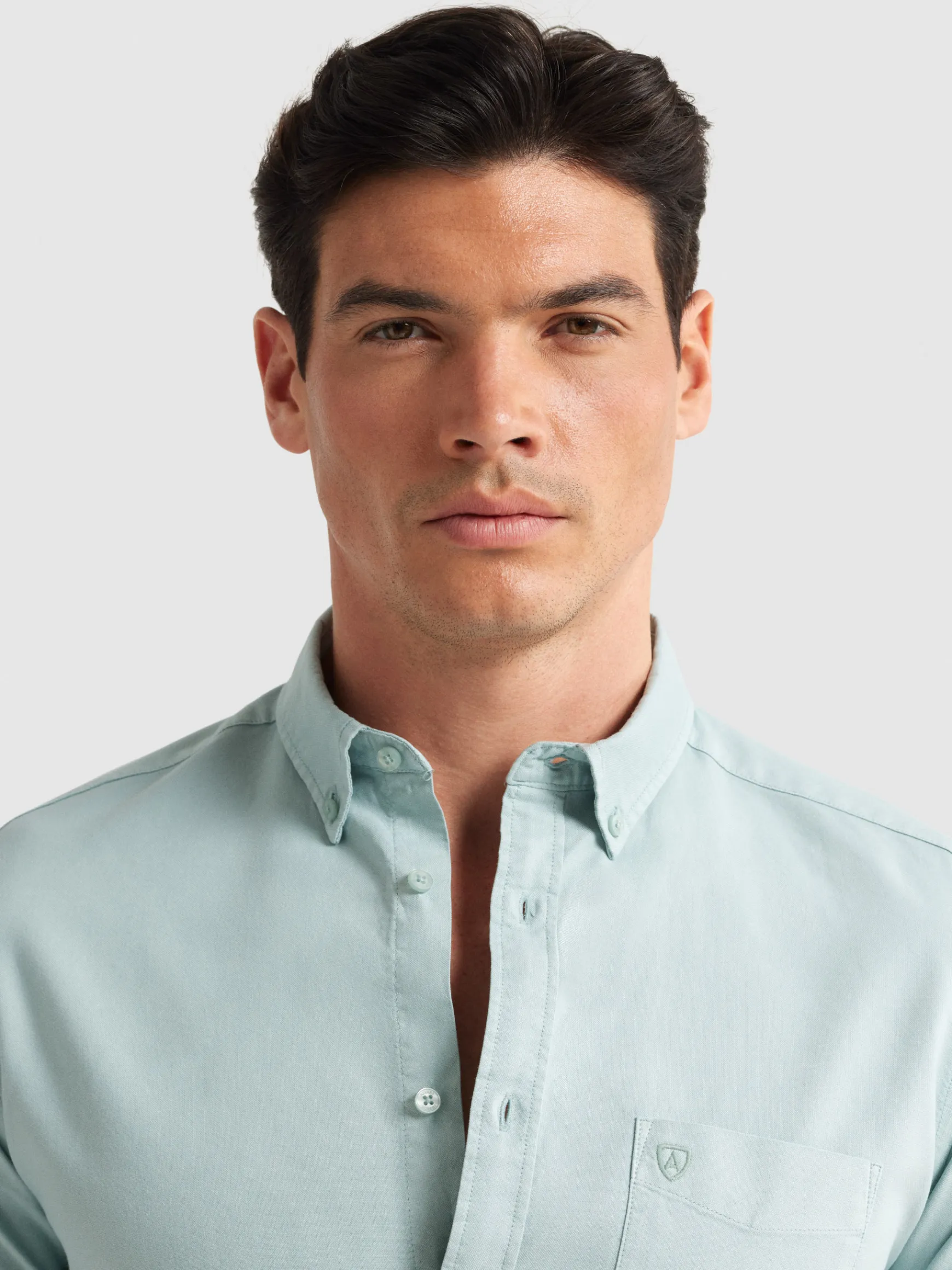 Alvaro Moreno Oxford|CAMISA OXFORD POCKET DYE Verde Agua