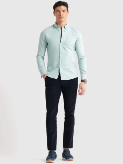 Alvaro Moreno Oxford|CAMISA OXFORD POCKET DYE Verde Agua