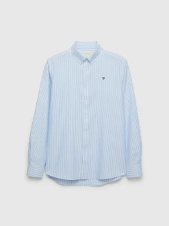 Alvaro Moreno Oxford|CAMISA OXFORD RAYAS BASIC Celeste