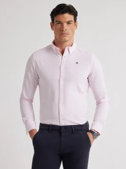 Alvaro Moreno Oxford|CAMISA OXFORD RAYAS BASIC Rosa