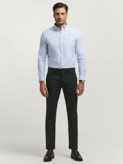 Alvaro Moreno Oxford|CAMISA OXFORD RAYAS Celeste