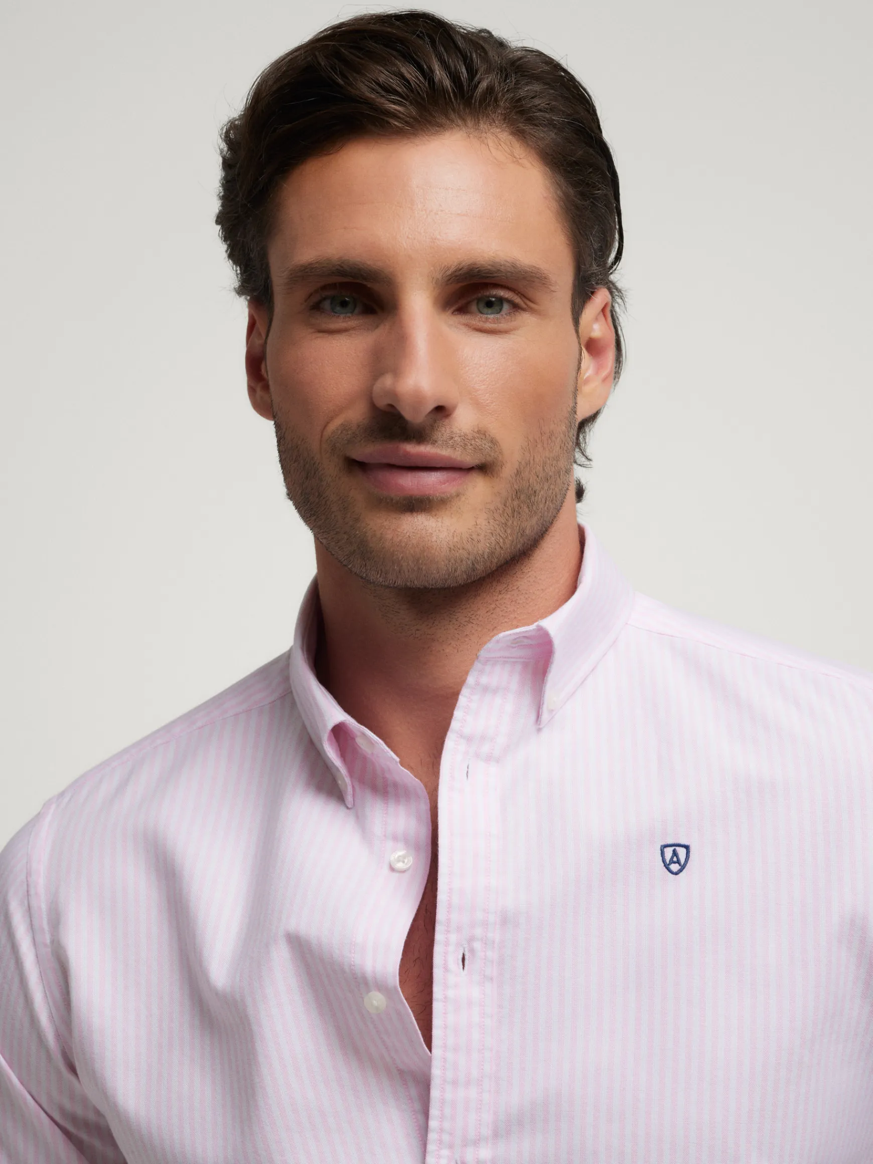 Alvaro Moreno Oxford|CAMISA OXFORD RAYAS Rosa