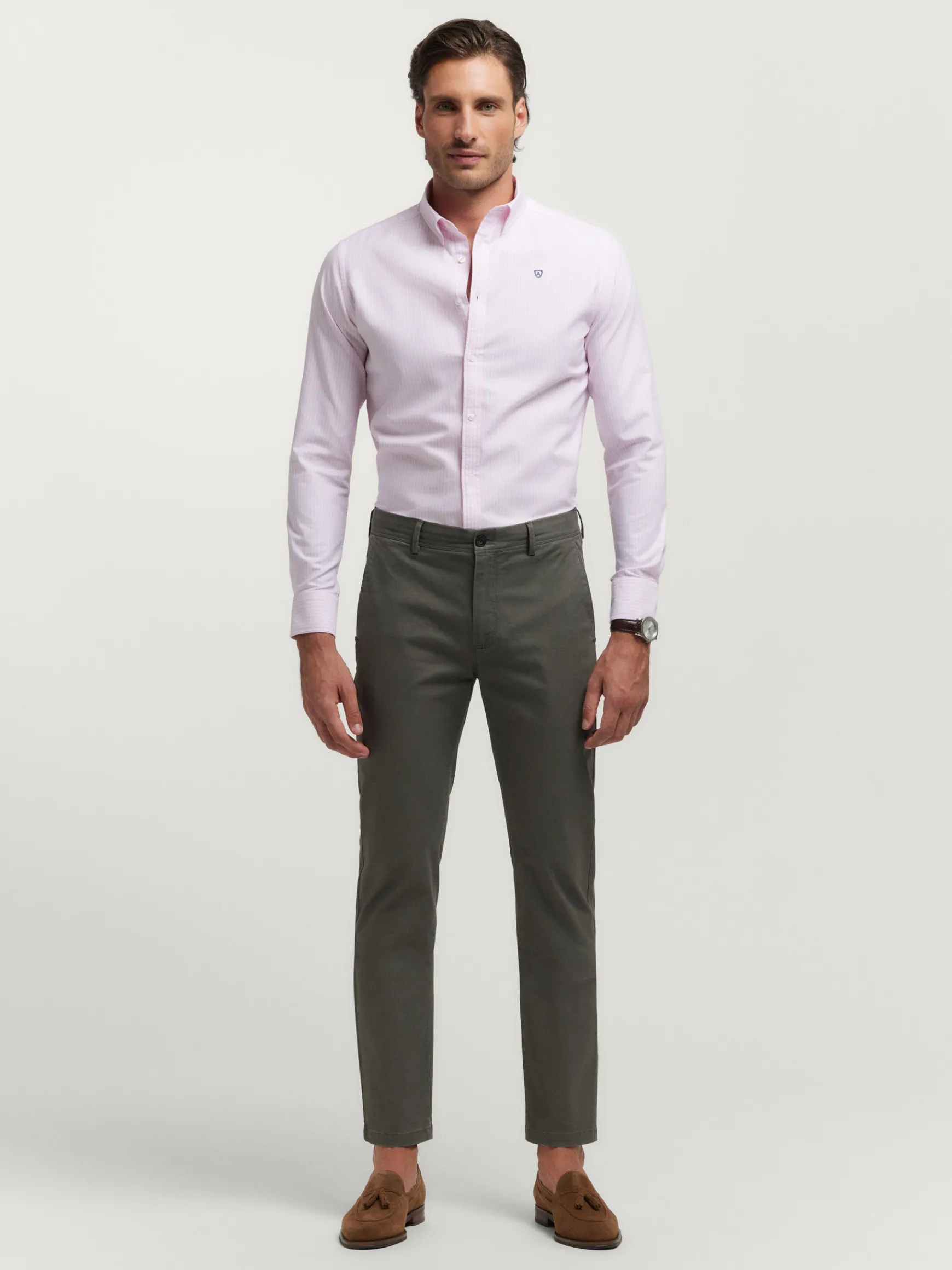 Alvaro Moreno Oxford|CAMISA OXFORD RAYAS Rosa