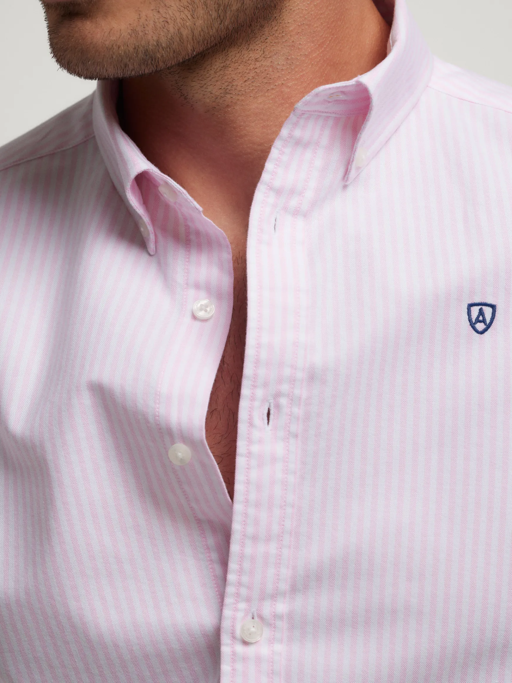 Alvaro Moreno Oxford|CAMISA OXFORD RAYAS Rosa
