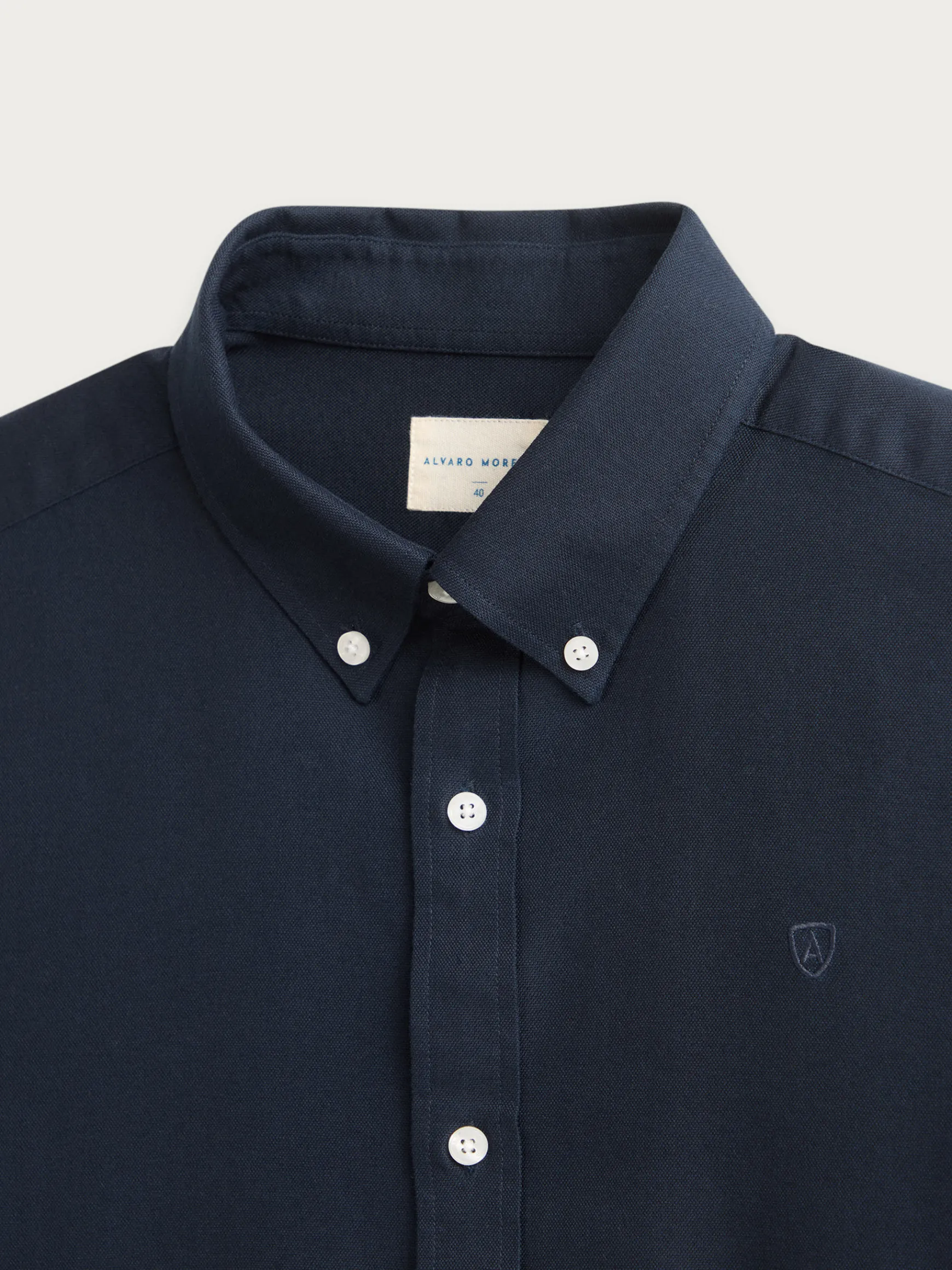 Alvaro Moreno Oxford|CAMISA OXFORD SOLID Azul Marino