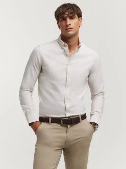 Alvaro Moreno Oxford|CAMISA OXFORD SOLID Beige