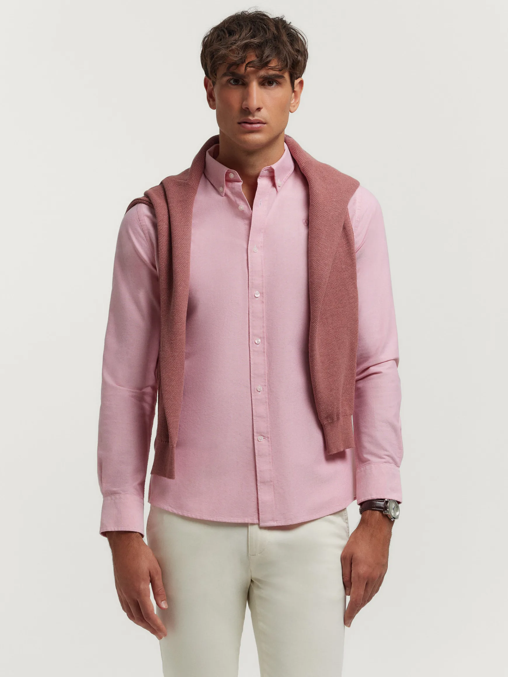 Alvaro Moreno Oxford|CAMISA OXFORD SOLID Coral