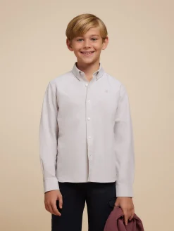 Alvaro Moreno Camisas|CAMISA OXFORD SOLID KIDS Beige