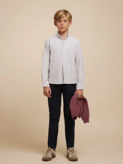 Alvaro Moreno Camisas|CAMISA OXFORD SOLID KIDS Beige