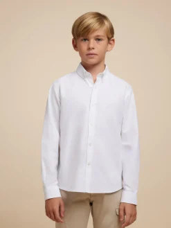 Alvaro Moreno Camisas|CAMISA OXFORD SOLID KIDS Blanco