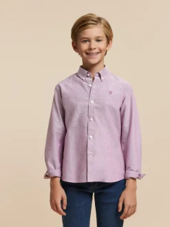 Alvaro Moreno Camisas|CAMISA OXFORD SOLID KIDS Burdeos