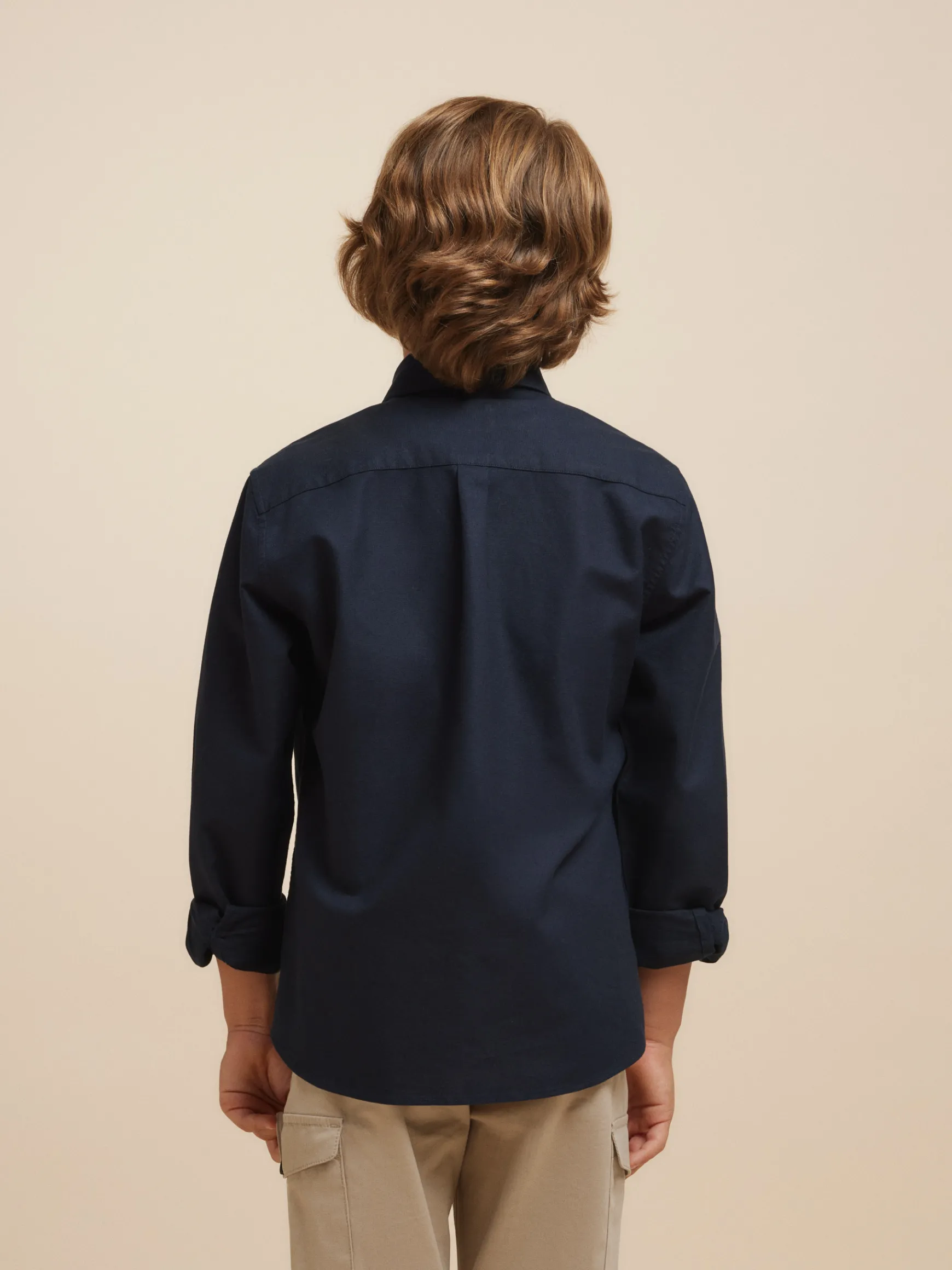 Alvaro Moreno Camisas|CAMISA OXFORD SOLID KIDS Azul Marino