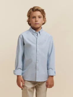 Alvaro Moreno Camisas|CAMISA OXFORD SOLID KIDS Azul