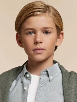 Alvaro Moreno Camisas|CAMISA OXFORD SOLID KIDS Verde