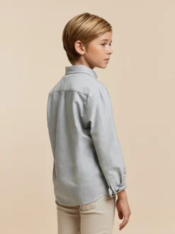 Alvaro Moreno Camisas|CAMISA OXFORD SOLID KIDS Verde
