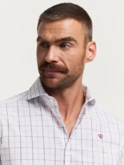 Alvaro Moreno Casual|CAMISA POPELIN CUADROS Burdeos
