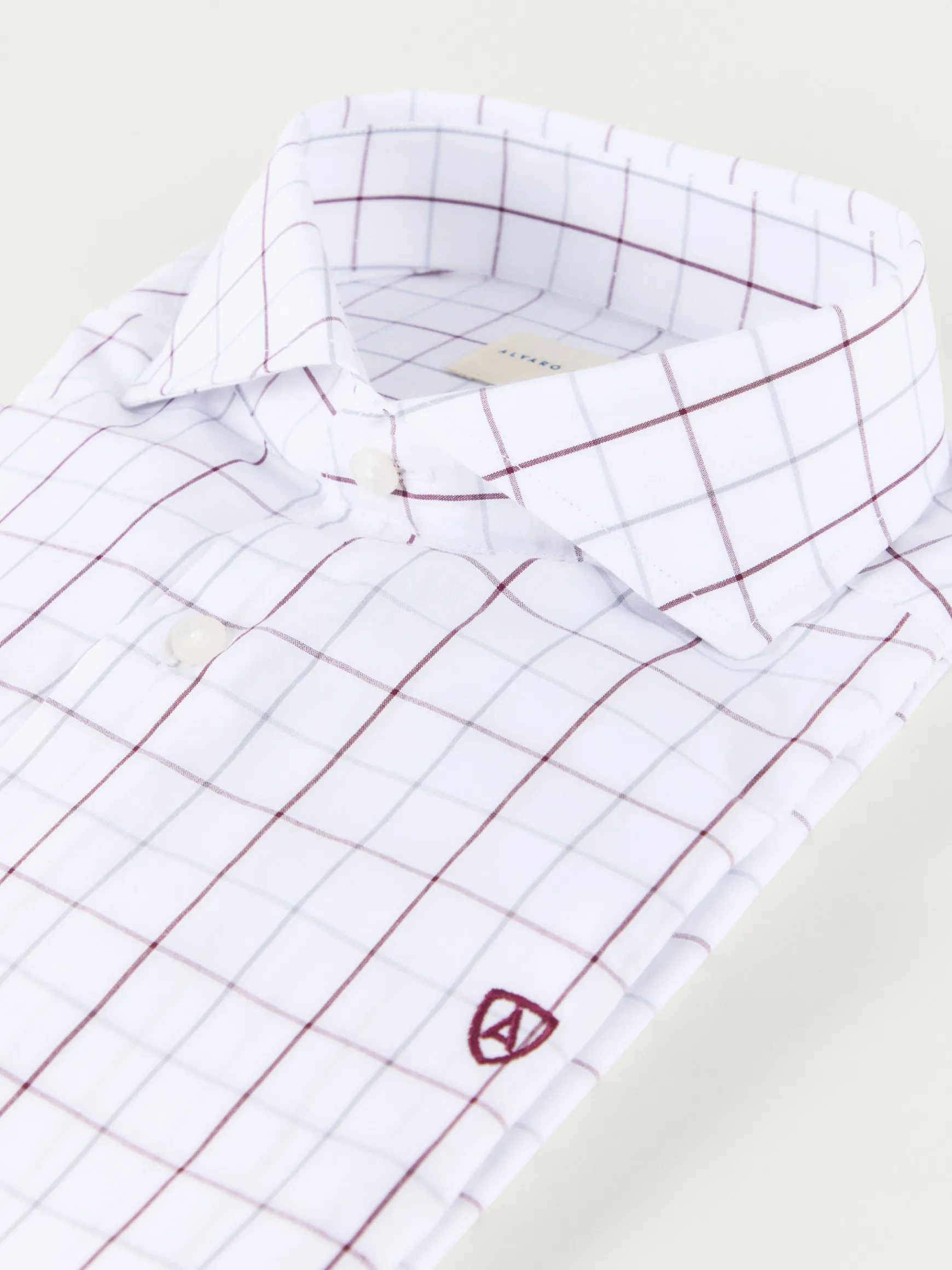 Alvaro Moreno Casual|CAMISA POPELIN CUADROS Burdeos