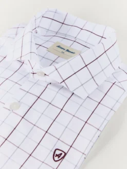 Alvaro Moreno Camisas|CAMISA POPELIN CUADROS KIDS Burdeos