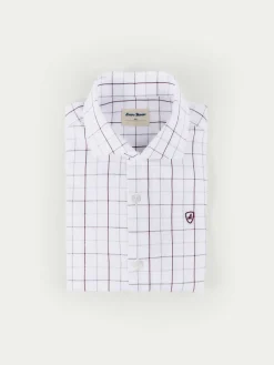 Alvaro Moreno Camisas|CAMISA POPELIN CUADROS KIDS Burdeos