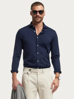 Alvaro Moreno Casual|CAMISA PUNTO ELASTICO Azul Marino