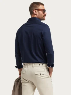 Alvaro Moreno Casual|CAMISA PUNTO ELASTICO Azul Marino