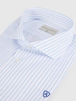 Alvaro Moreno Camisas Vestir|Camisas Vestir|CAMISA RAYAS ESTRUCTURA Celeste
