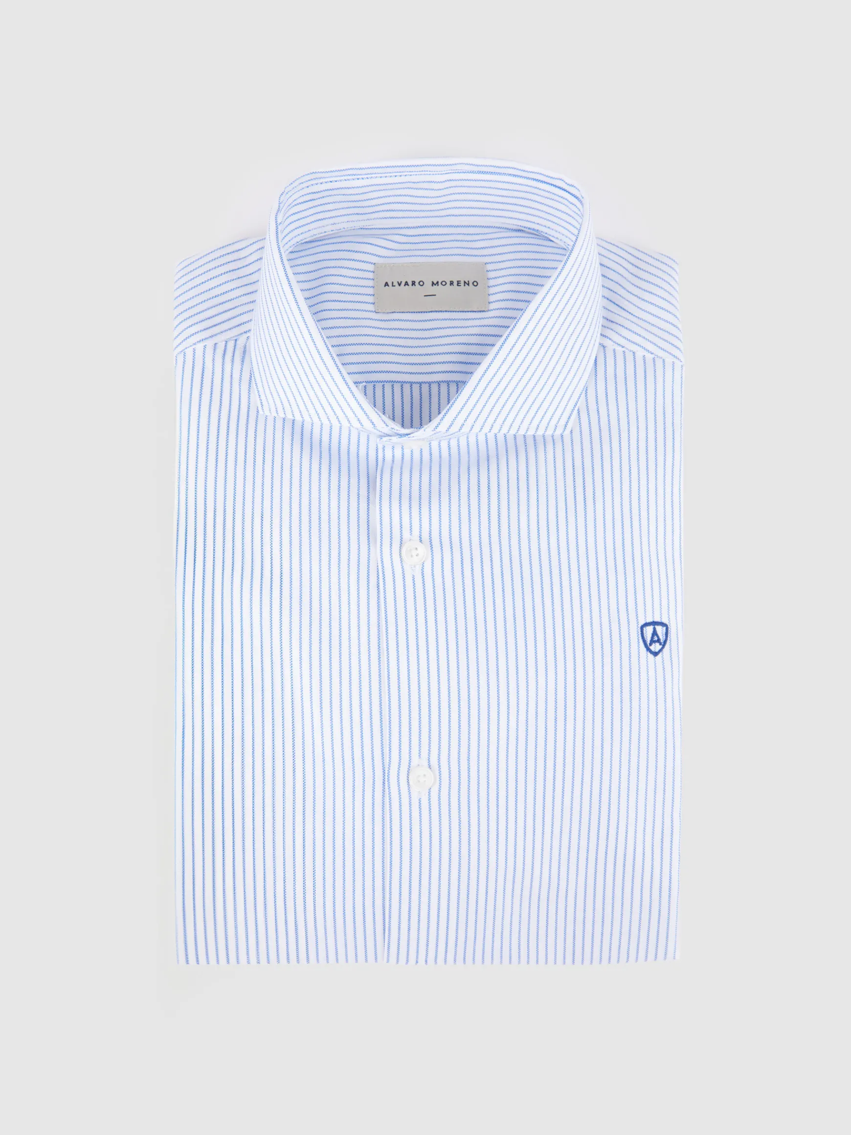 Alvaro Moreno Camisas Vestir|Camisas Vestir|CAMISA RAYAS PANAMA Azul