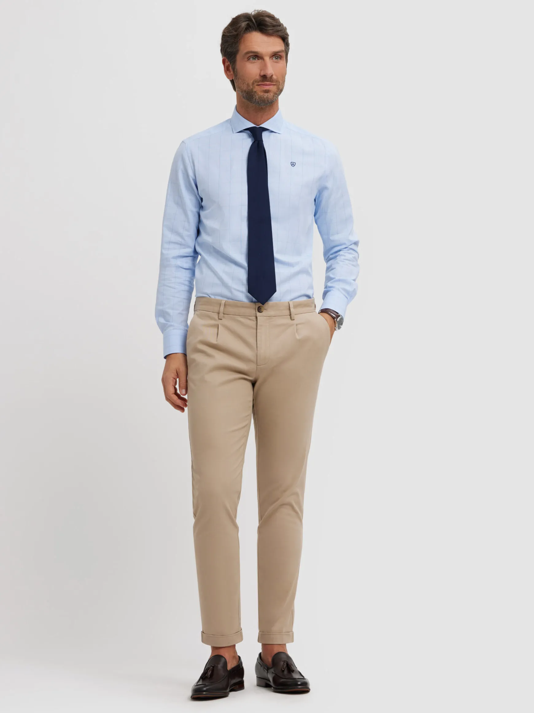 Alvaro Moreno Camisas Vestir|Camisas Vestir|CAMISA VESTIR GALES Azul