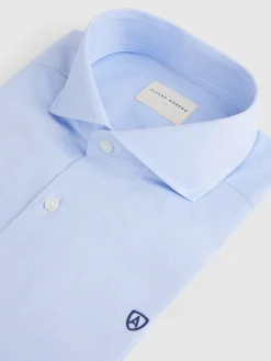 Alvaro Moreno Camisas Vestir|Camisas Vestir|CAMISA VESTIR HERRINGBONE Celeste