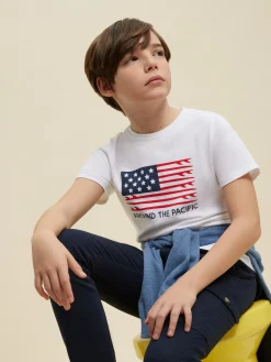 Alvaro Moreno Camisetas|CAMISETA USA KIDS Blanco