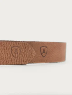 Alvaro Moreno Cinturones|CINTURON LOGO PIEL Camel