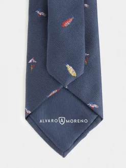 Alvaro Moreno Corbatas|Corbatas|CORBATA JACQUARD MF Azul Marino