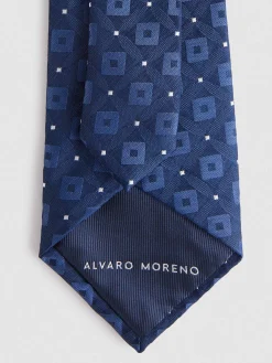 Alvaro Moreno Corbatas|Corbatas|CORBATA JACQUARD MF Azul Marino