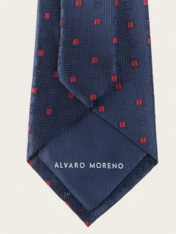 Alvaro Moreno Corbatas|Corbatas|CORBATA JACQUARD MF Azul Marino