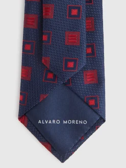 Alvaro Moreno Corbatas|Corbatas|CORBATA JACQUARD MF Azul Marino