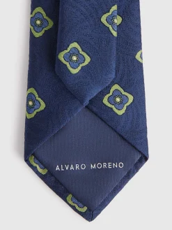 Alvaro Moreno Corbatas|Corbatas|CORBATA JACQUARD MF Azul Marino