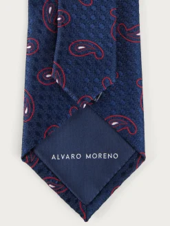 Alvaro Moreno Corbatas|Corbatas|CORBATA JACQUARD MF Azul Marino