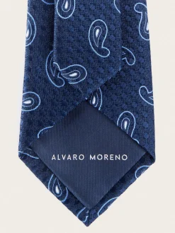 Alvaro Moreno Corbatas|Corbatas|CORBATA JACQUARD MF Azul Marino