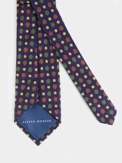 Alvaro Moreno Corbatas|Corbatas|CORBATA PRINTED Azul Marino
