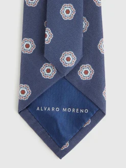 Alvaro Moreno Corbatas|Corbatas|CORBATA PRINTED Azul Marino