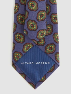 Alvaro Moreno Corbatas|Corbatas|CORBATA PRINTED Azul Marino