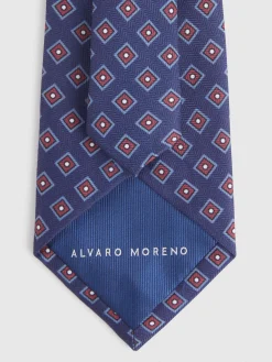 Alvaro Moreno Corbatas|Corbatas|CORBATA PRINTED Azul Marino