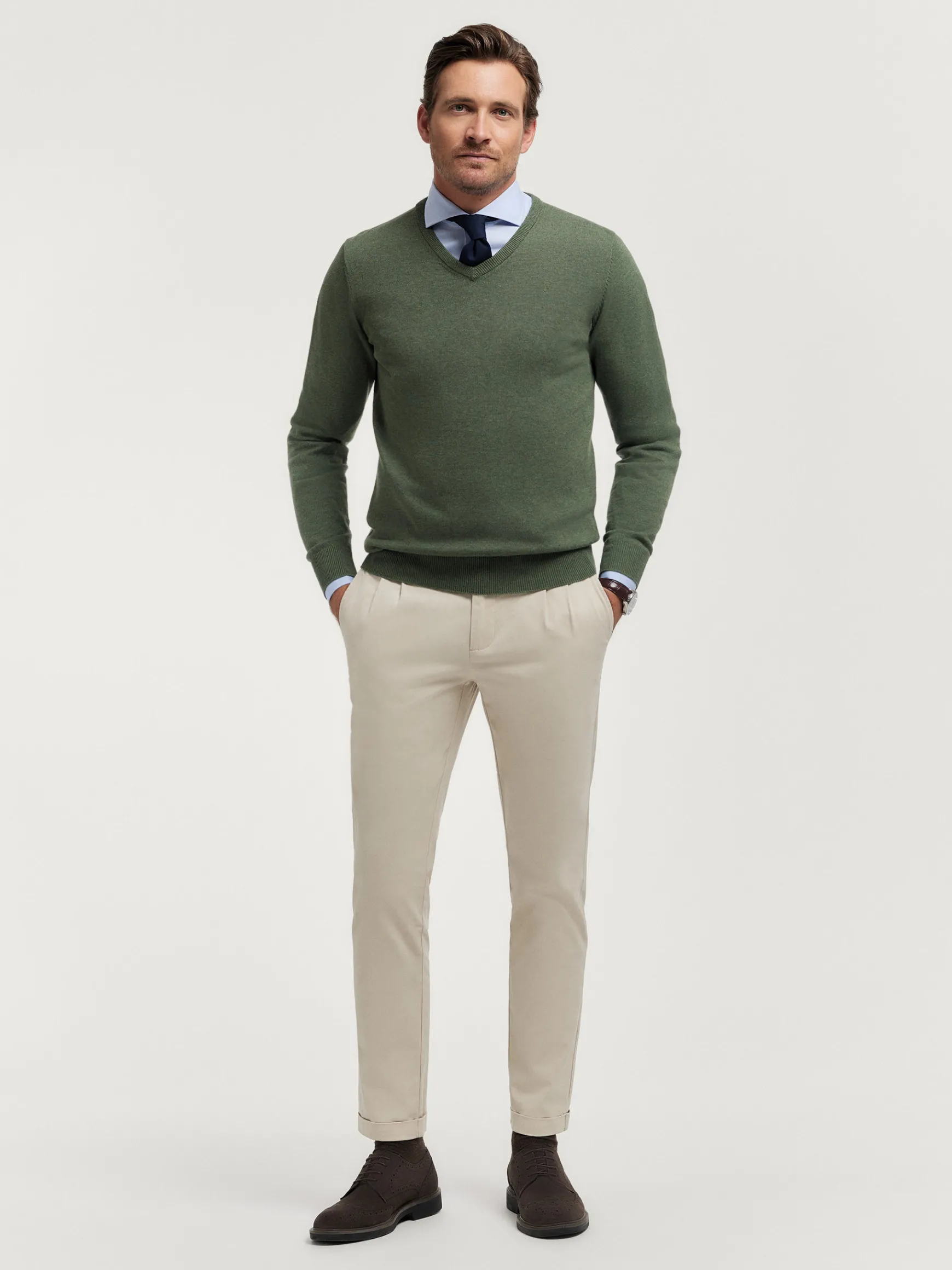 Alvaro Moreno Jerséis|JERSEY V-NECK TRENDY Verde
