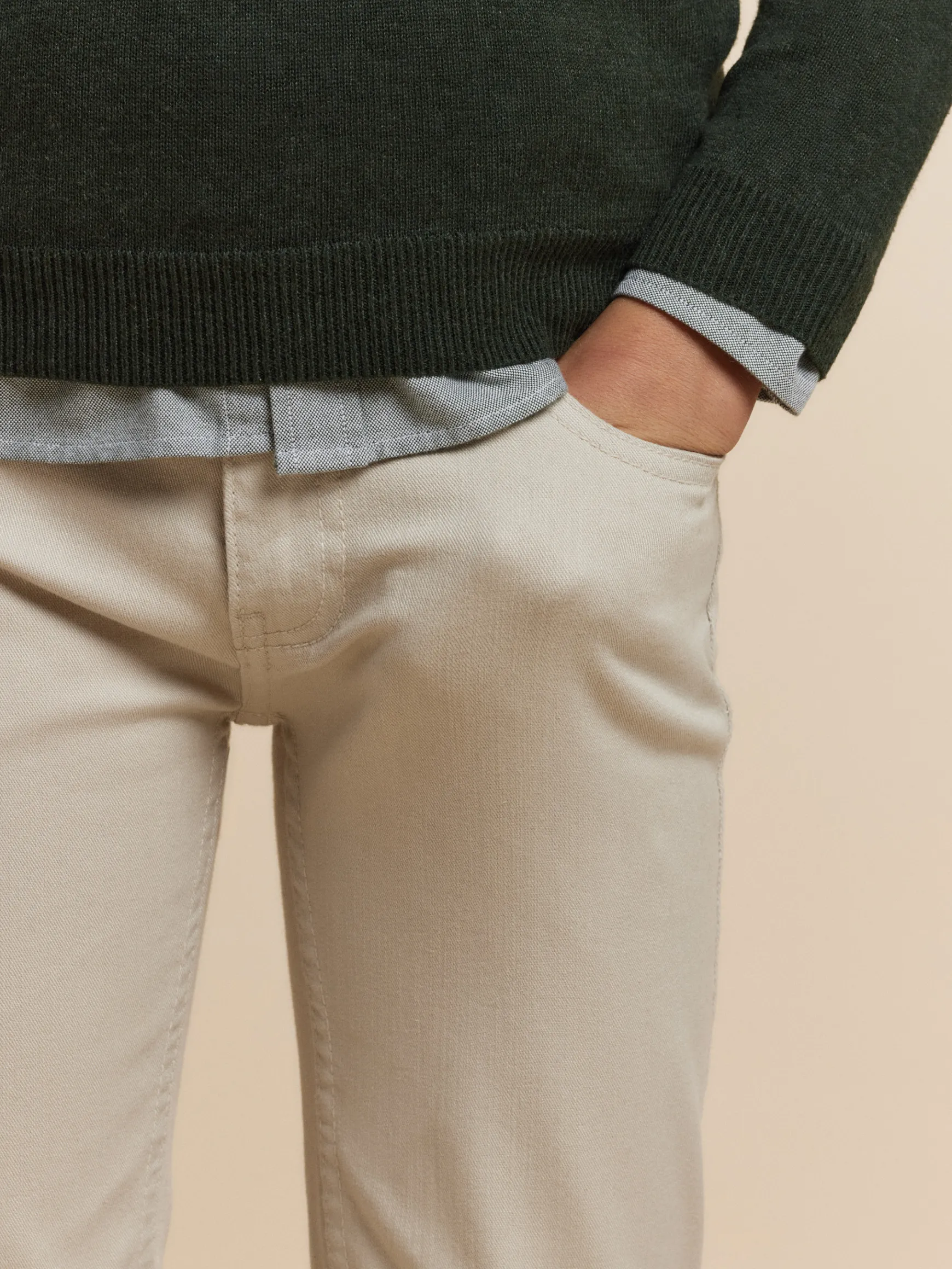 Alvaro Moreno Pantalones|PANTALON 5 POCKETS KIDS Crudo