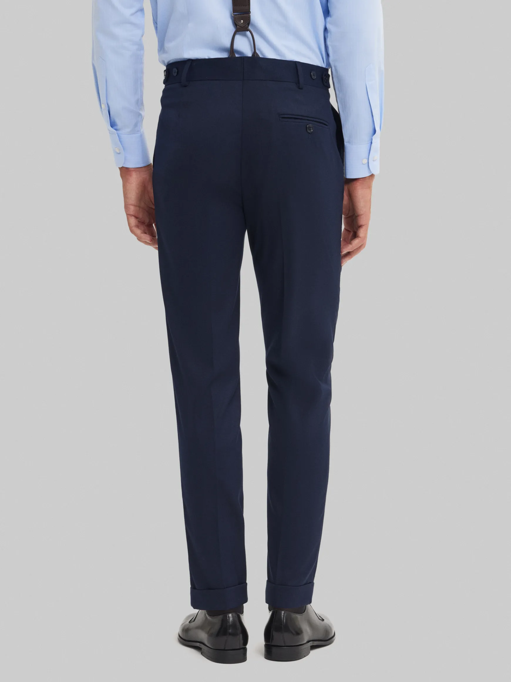 Alvaro Moreno Trajes|Trajes|PANTALON CAPO MICRO Azul Marino