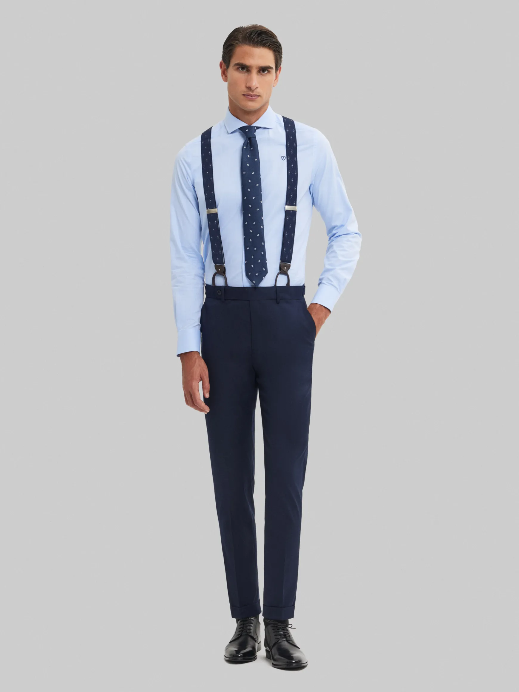 Alvaro Moreno Trajes|Trajes|PANTALON CAPO MICRO Azul Marino