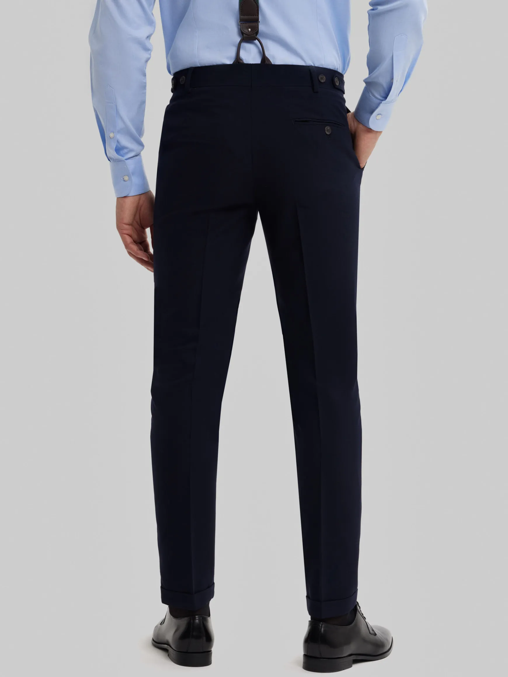 Alvaro Moreno Trajes|Trajes|PANTALON CAPO PLAIN Azul Marino