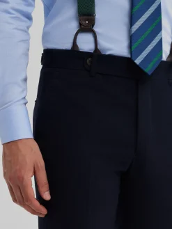 Alvaro Moreno Trajes|Trajes|PANTALON CAPO PLAIN Azul Marino