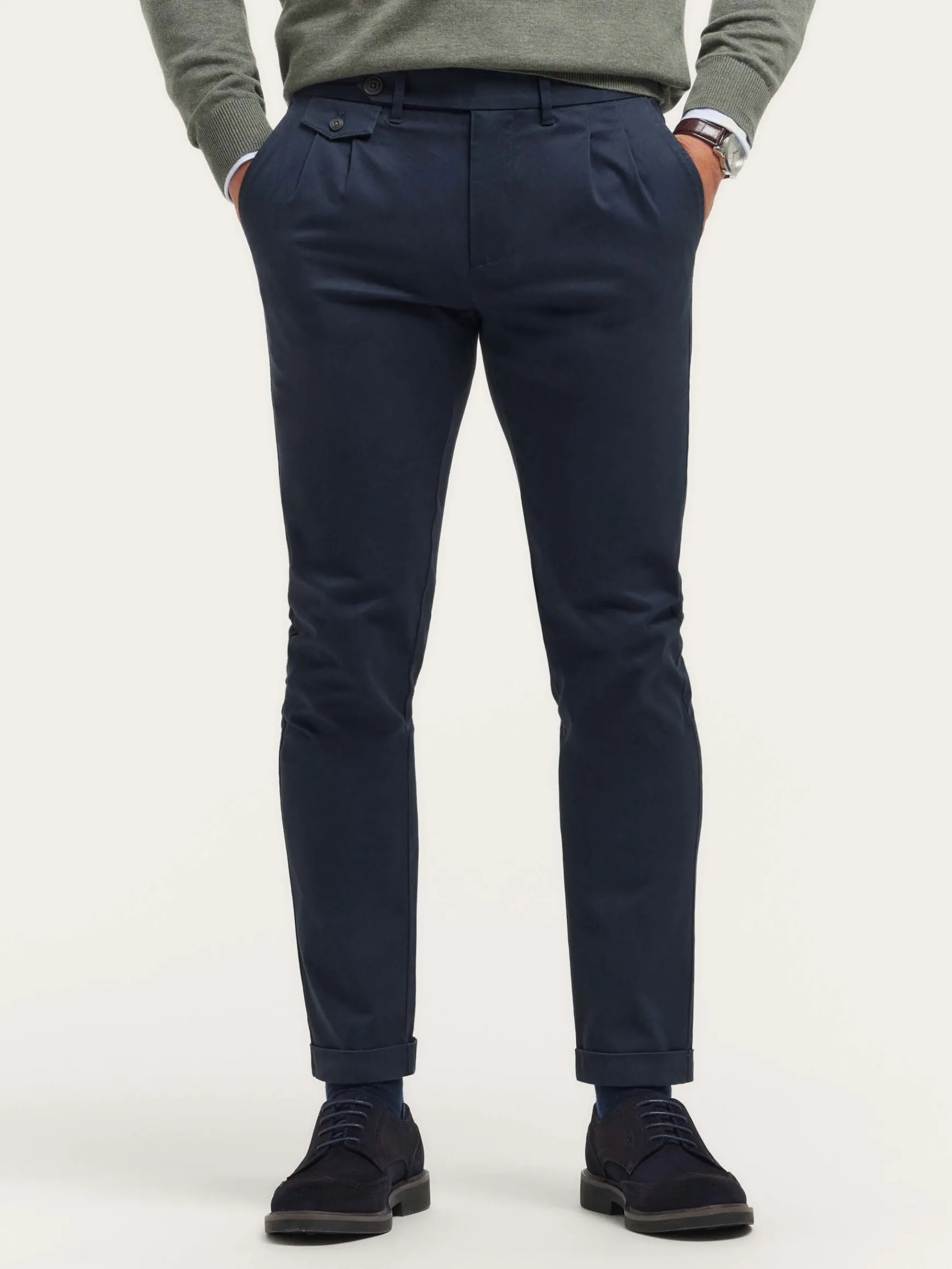 Alvaro Moreno Chino|PANTALON CARROT Azul Marino